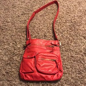 Trendy red crossbody purse